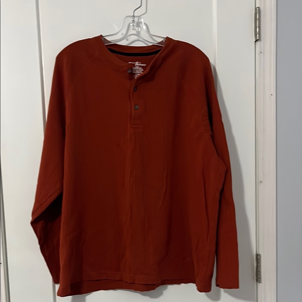 Men's Rust Henley Shirt